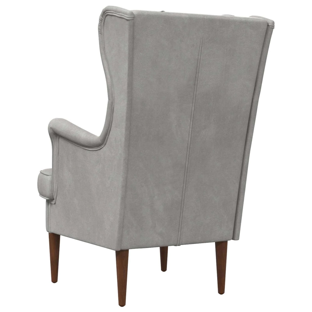 Poltrona-Divano Sedia-Poltroncina Grigio Chiaro Velluto 160084