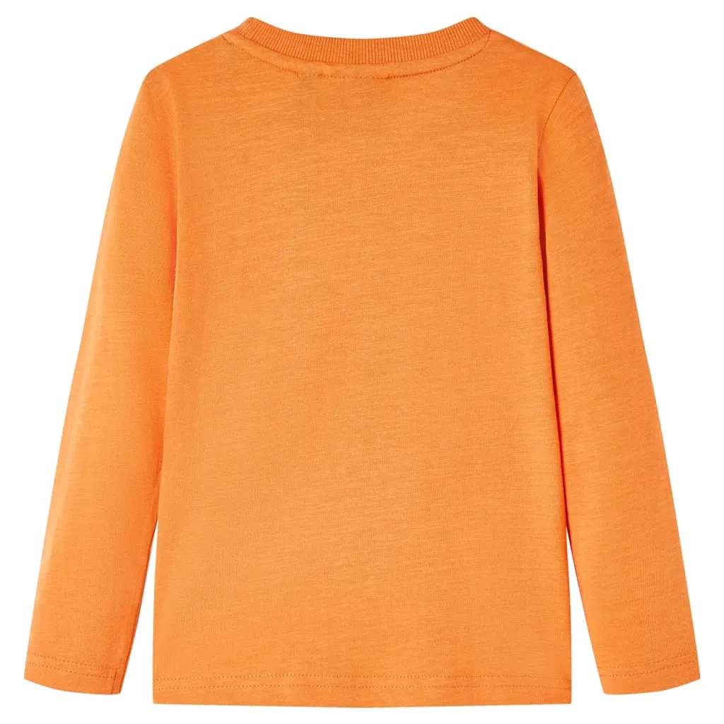 Maglietta da Bambino Maniche Lunghe Arancione Scuro 128