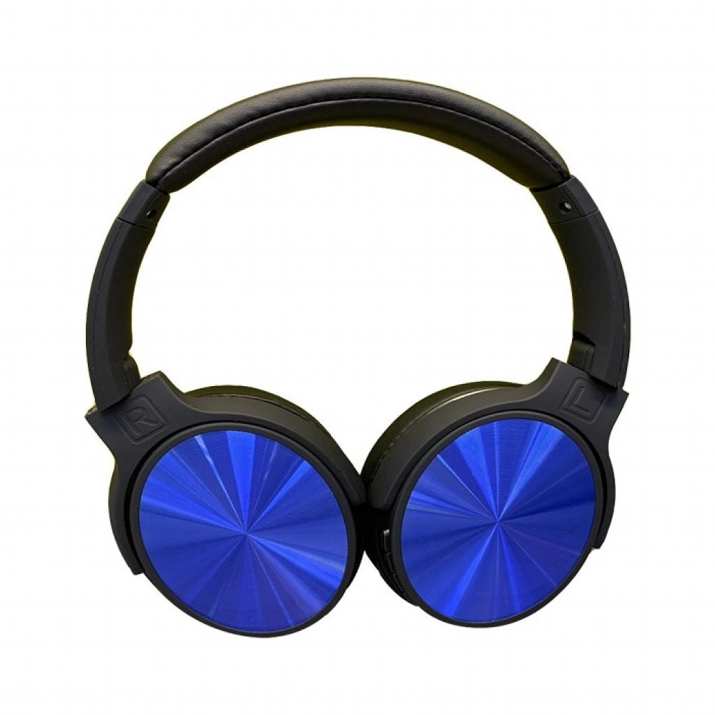 Cuffia bluetooth wireless con testa rotabile 500 mAh blu con borsa