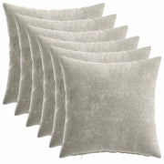 Federa 6 pcs HEERLEN Grigio Chiaro 40 x 40 cm Tessuto Chenille 908504