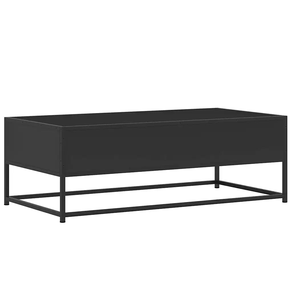 Tavolino Salotto Nero 100x50x35 cm Legno Multistrato e Metallo