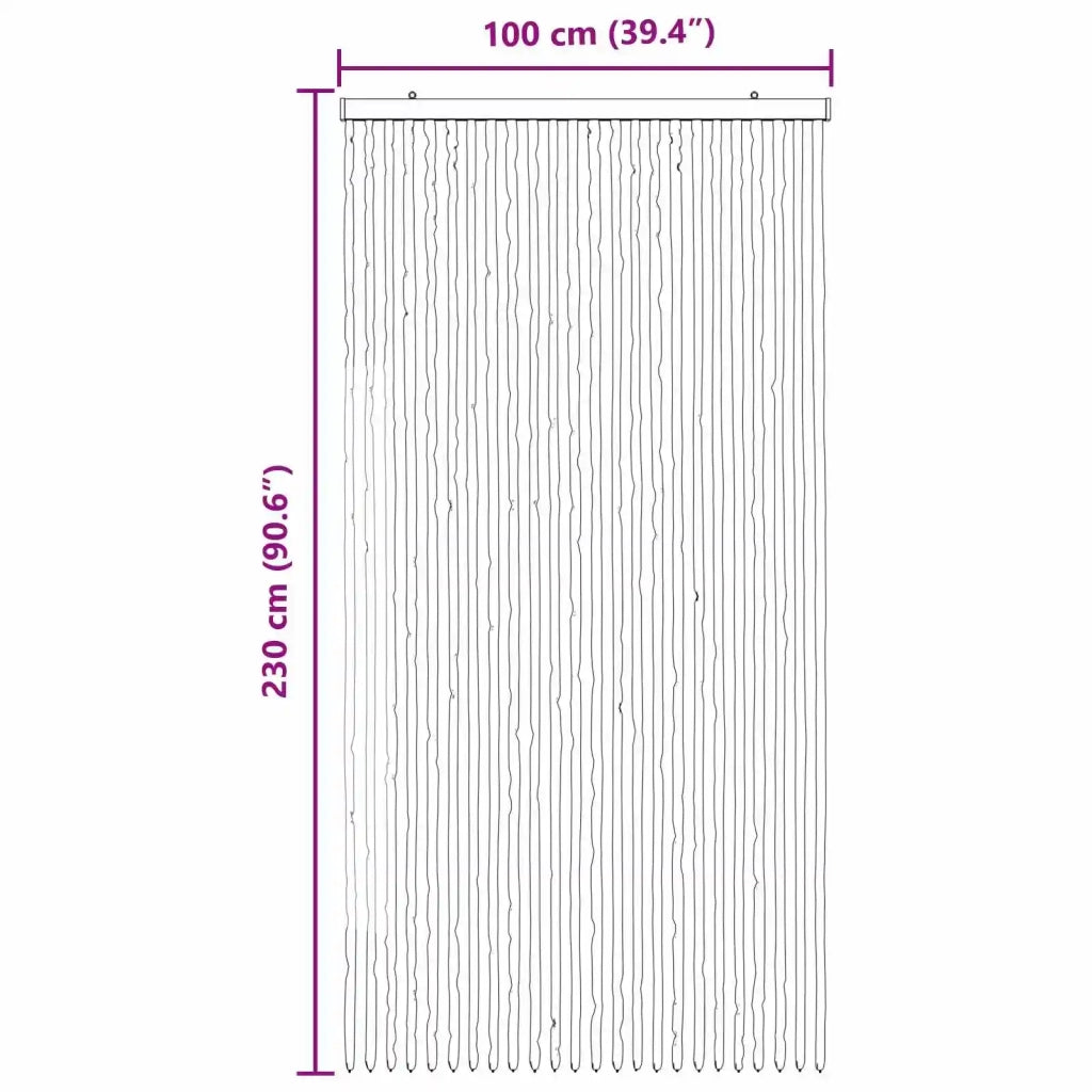 Tenda per insetti in chenille Grigio e Beige 100 x 230 cm 42034467