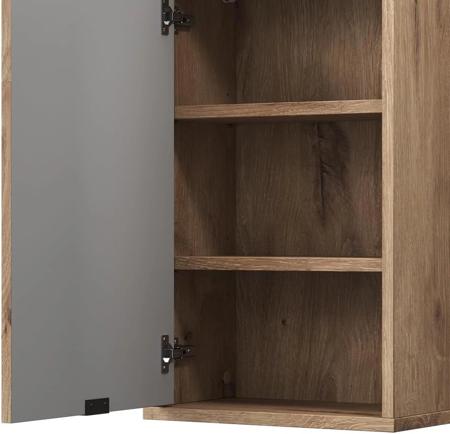 Mobile da bagno Eliza, Quercia vichinga, 40 x 65 cm con una porta, adatto per l'installazione a parete per riporre accessori da bagno