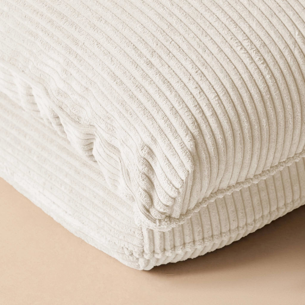 Poltrona letto convertibile velluto a coste grosse coste, bianco