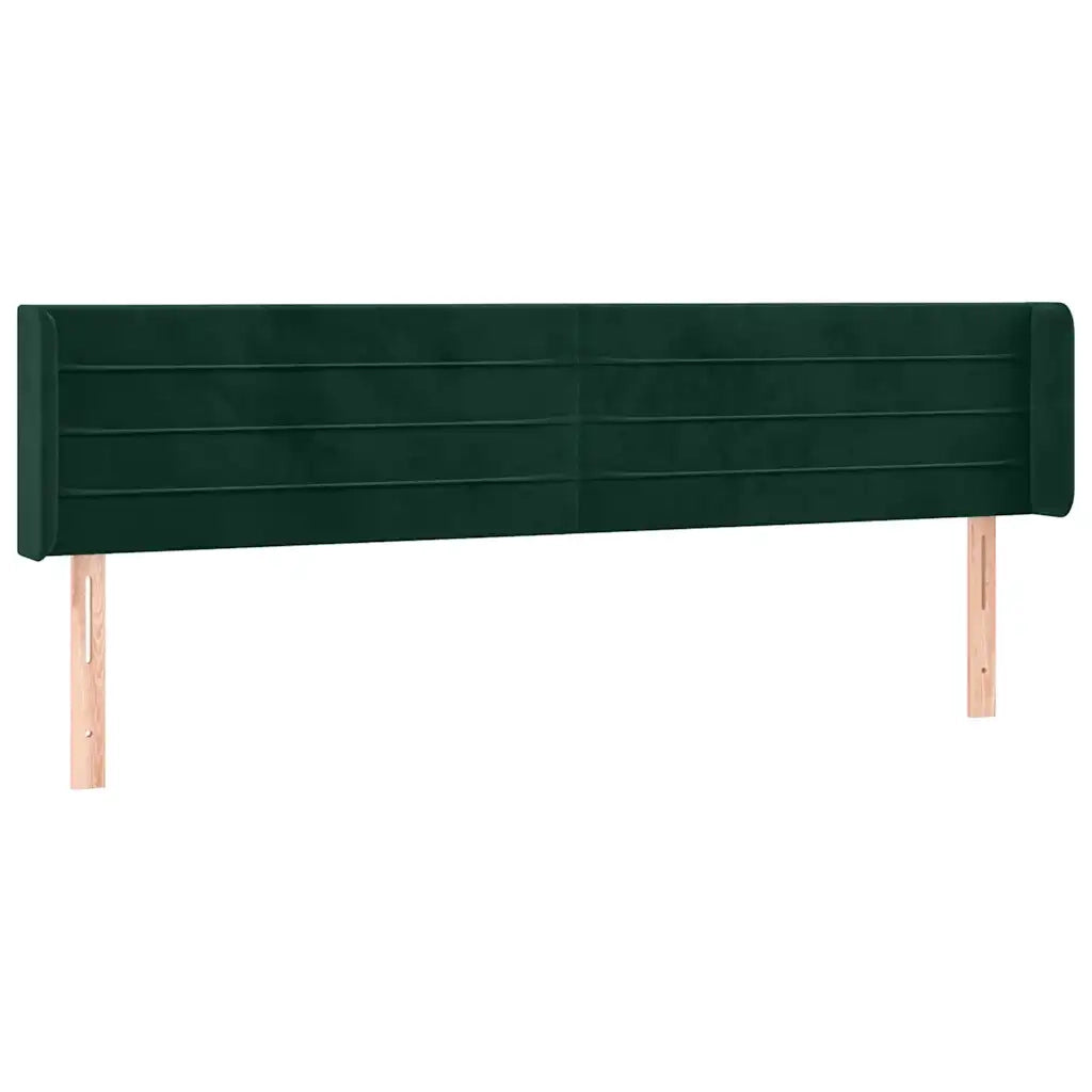 Testiera | Testata ad Orecchio Verde Scuro 183x16x78/88 cm in Velluto
