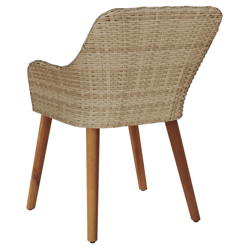 Sedie da giardino con cuscini 2 pcs Beige in Polyrattan