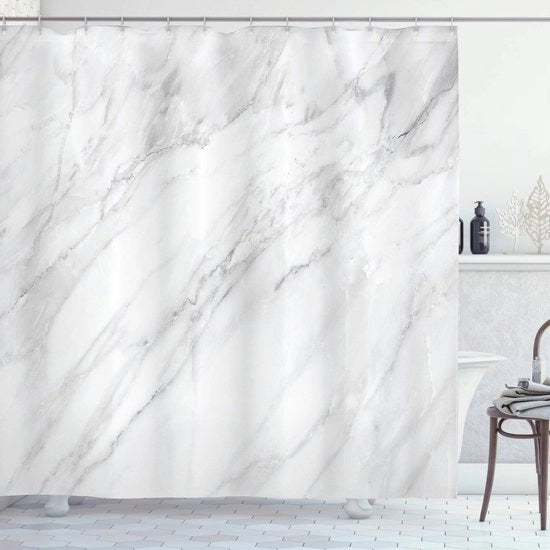 Douchegordijn in Marmo Stained Monocromo 175 x 180 cm - Impermeabile e Rapido all'Asciugatura