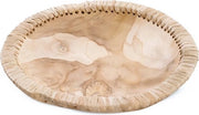 Piatti per servizio in legno di teak - Compatibili con piatti biologici - Piatti con coperchio in raffia - Servizio da tavola elegante - Diametro 30cm