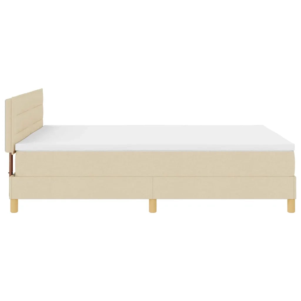 Letto a molle con cuscino Crema 140 x 200 cm Tessuto 3338851