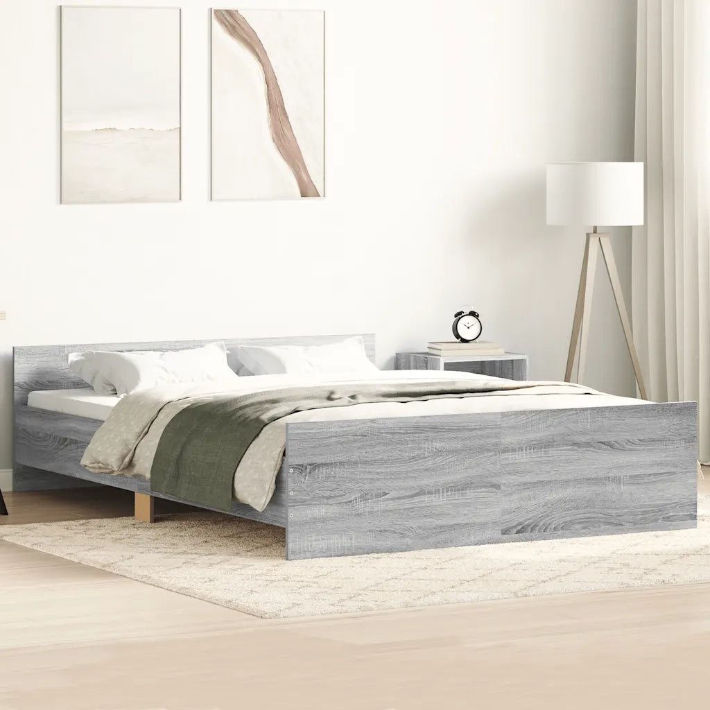 Giroletto con Testiera e Pediera Grigio Sonoma 150x200 cmcod mxl 131985