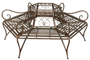 Biscottini Panchina ad albero in ferro battuto finitura ruggine anticata L153xPR153xH86 cm