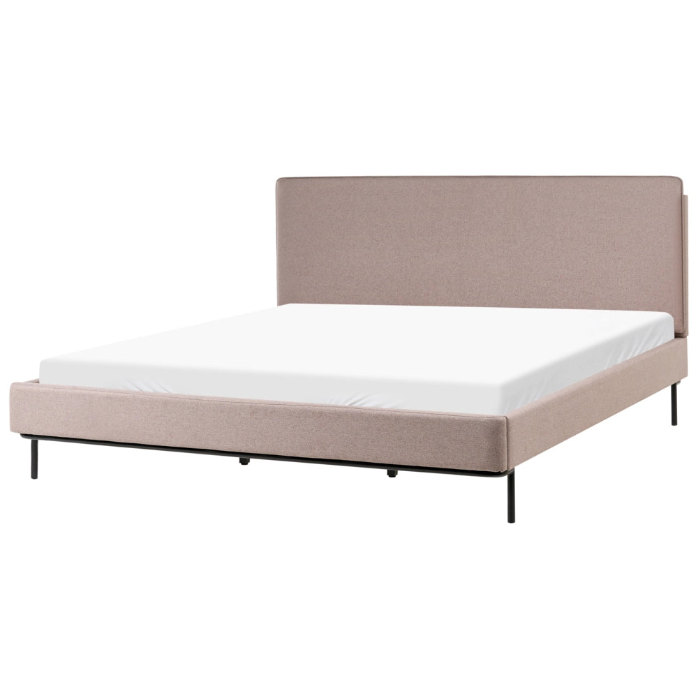 Letto matrimoniale in Tessuto moderno tortora con testiera e rete 180 x 200 cm Design Moderno