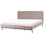 Letto matrimoniale in Tessuto moderno tortora con testiera e rete 180 x 200 cm Design Moderno