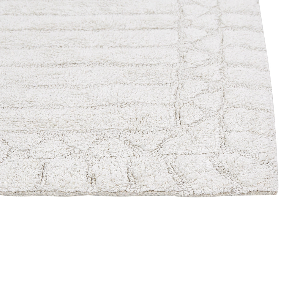Tappeto da bagno in cotone beige 60 x 90 cm Forma rettangolare Motivo decorativo Tappeto da bagno Accessori da bagno Design moderno