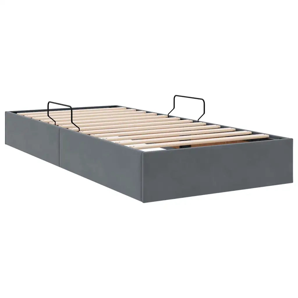 Letto con Contenitore Grigio scuro 90 x 190 cm Velluto 3370124