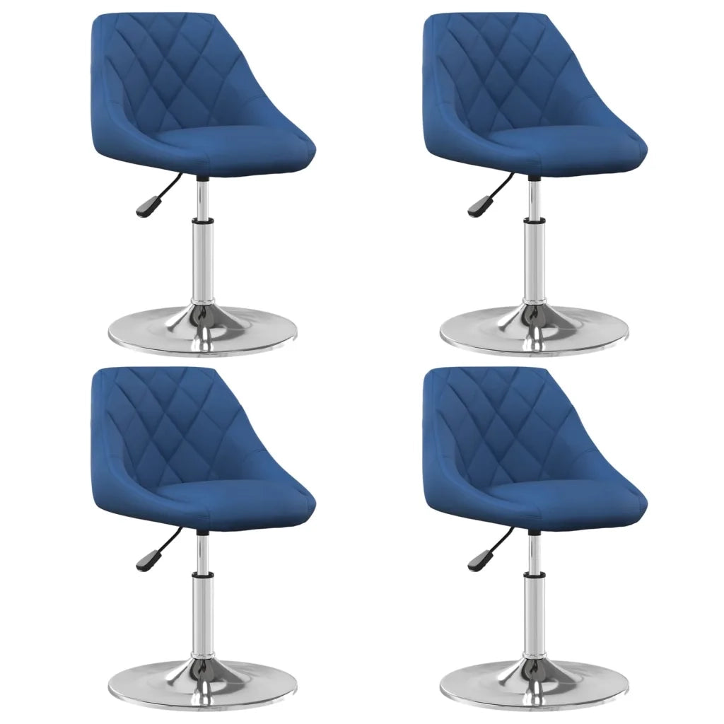 Sedie da Pranzo Girevoli 4 pz Blu in Velluto