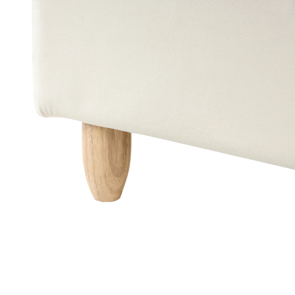 Letto moderno in velluto beige per bambini con base a doghe 90x200 cm cameretta Moderna