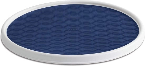 Cassettiera 45 cm con ruote rotodermi in acciaio inossidabile, colore bianco/blu