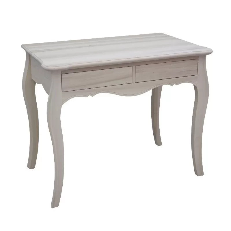 Scrivania 2 cassetti classica legno massello grezzo l.101 p.62 h.82 (3106) - Mobili 2G