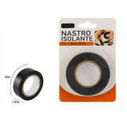 Trade Shop - Nastro Isolante Rotolo Nero 1,8 Cm X 20 Metri Elettricista Fai Da Te Pvc 69844 -
