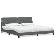 Letto con Materasso Grigio Scuro 200x200 cm in Tessuto 3310763