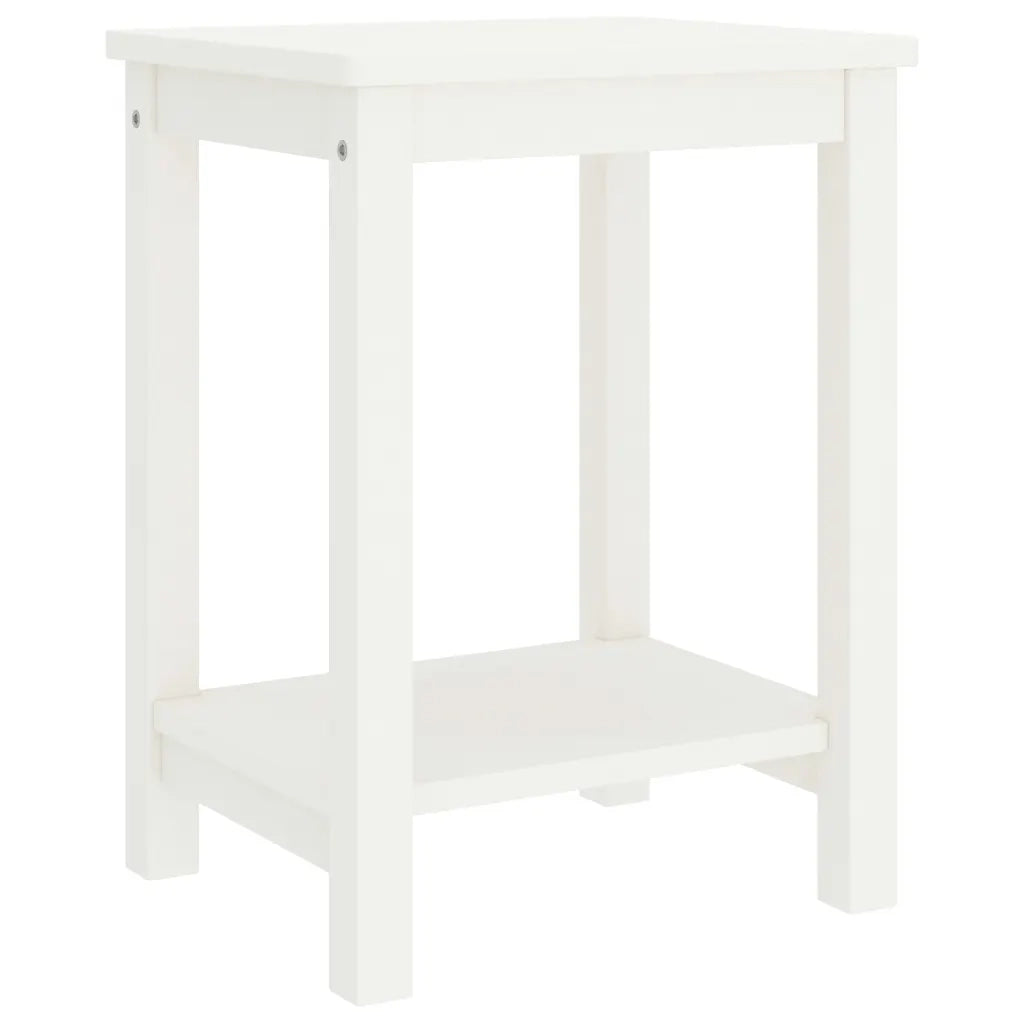Comodino Bianco 35x30x47 cm in Legno Massello di Pino cod mxl 29875
