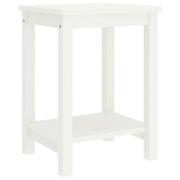 Comodino Bianco 35x30x47 cm in Legno Massello di Pino cod mxl 29875