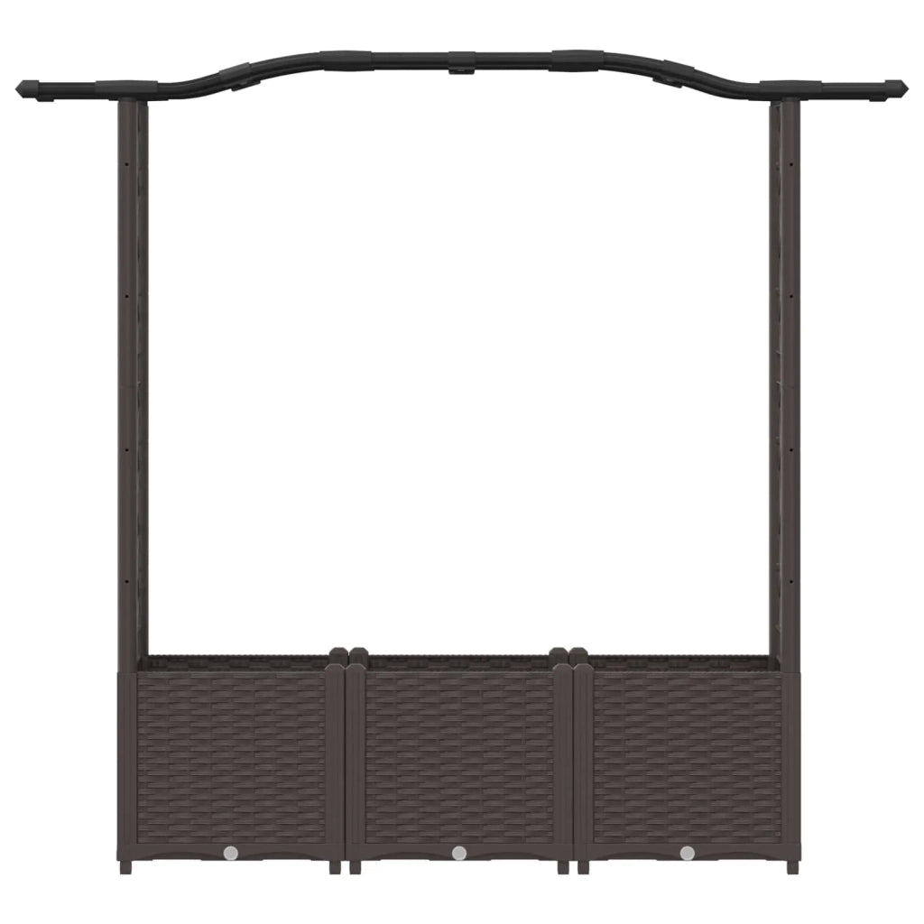 Letto Rialzato con Griglia e Tetto Marrone 164 x 40 x 142 cm PP 42032507