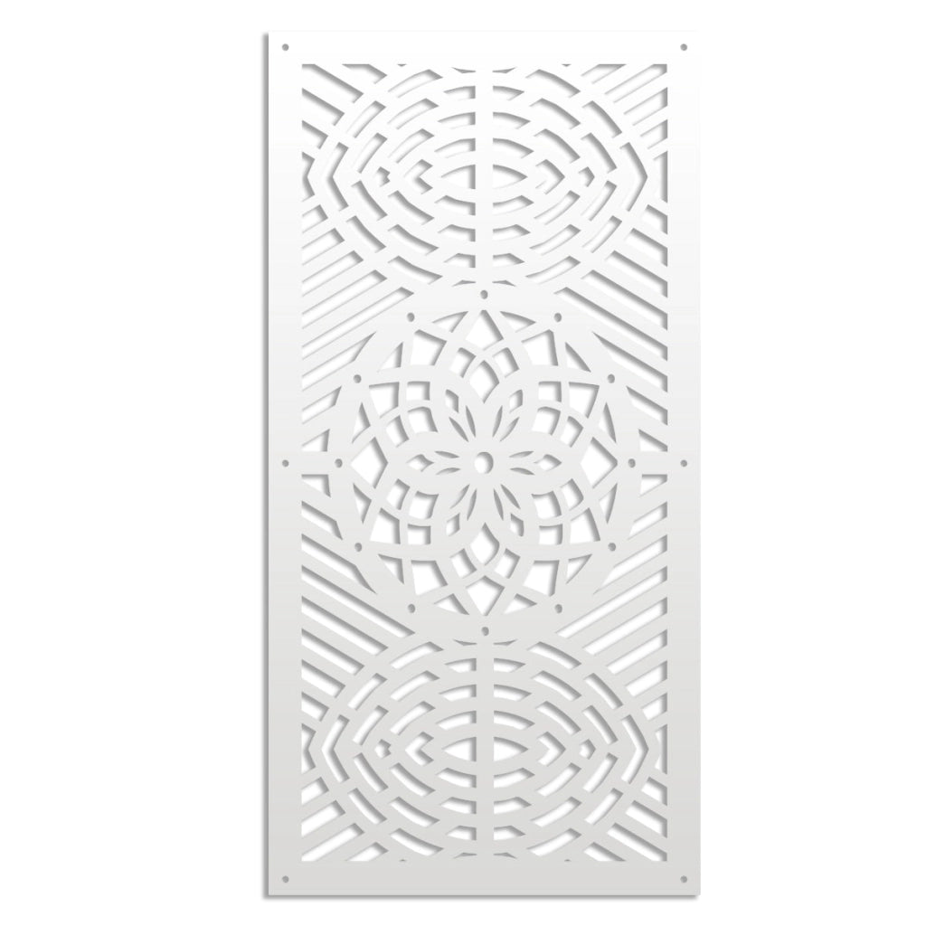ABBEY ROSE - Pannello in PVC traforato - Parasole Misura: 47x94 cm, Colore: bianco