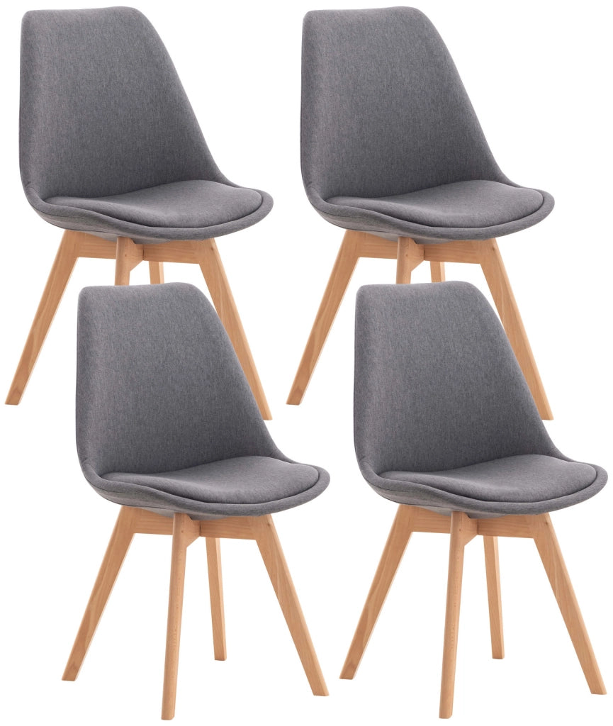 Set 4 Sedie Pranzo Linares grigio,Tessuto