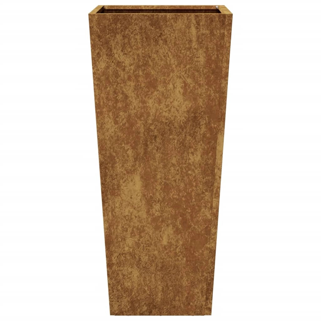 Fioriera rialzata per piante fiori giardino terrazze set da 2 35 x 35 x 75 cm acciaio Corten marrone 02_0038942