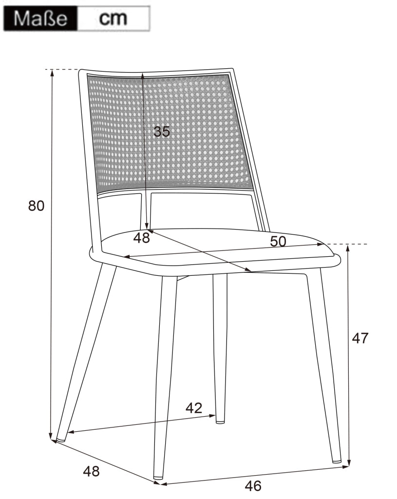 Sedie da pranzo in rattan, 2 pezzi con seduta in PU, leggere e traspiranti, per soggiorno e sala da pranzo, nere