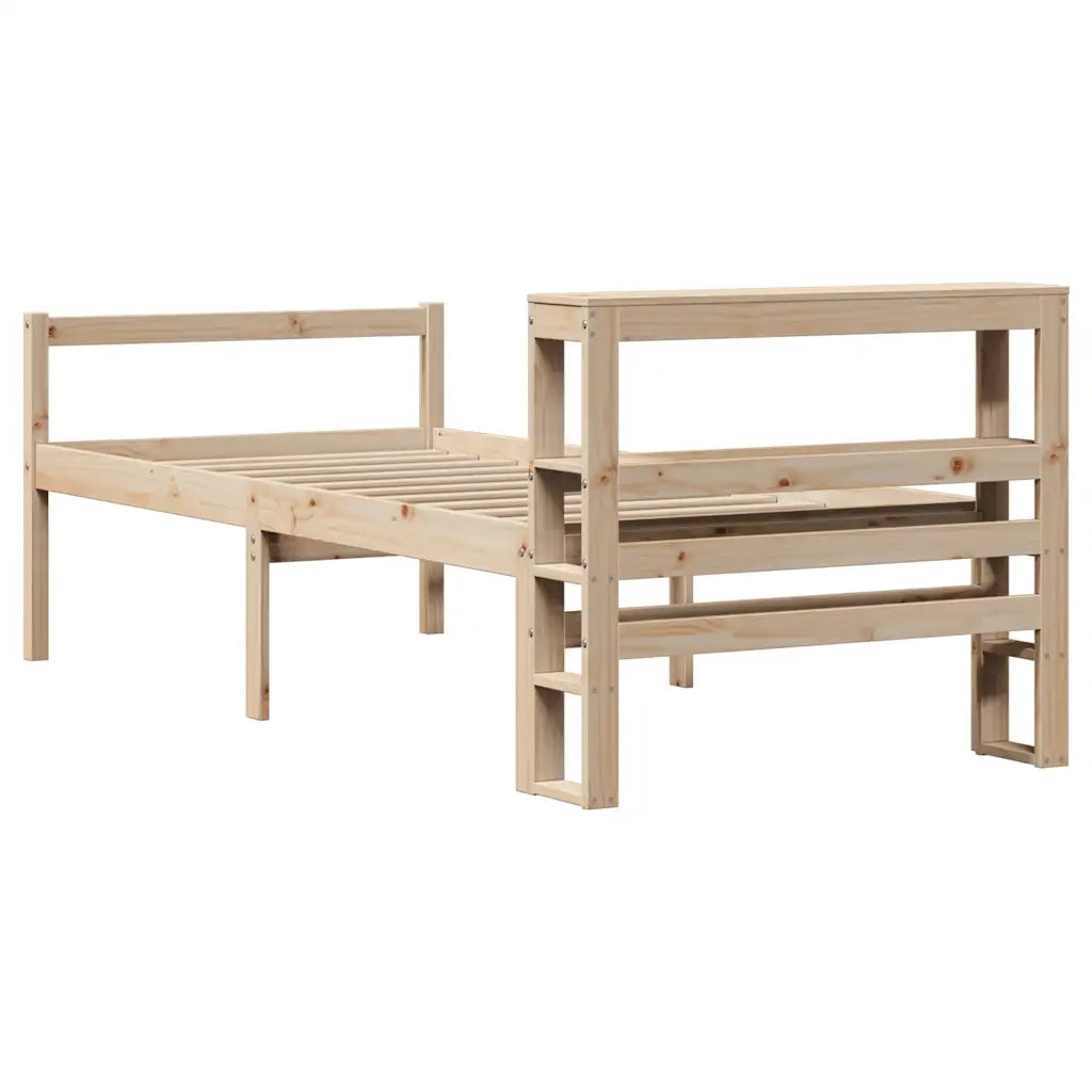 Letto per Anziani con Testiera 90x190 cm Legno Massello Pino