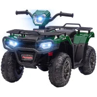 Quad per Bambini 3-6 Anni con 3 Luci LED, Velocità max 4km/h e 50 Minuti max di Carica, 88x45x50 cm