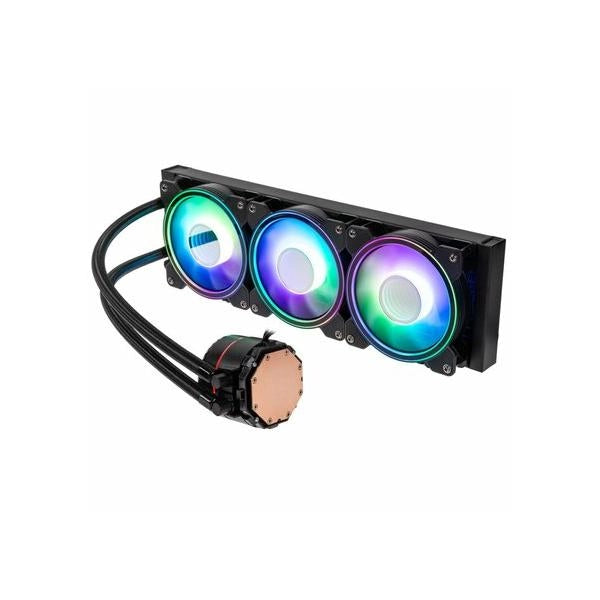 Kolink Umbra Void 360 ARGB e' un dissipatore a liquido con un radiatore da 360mm.