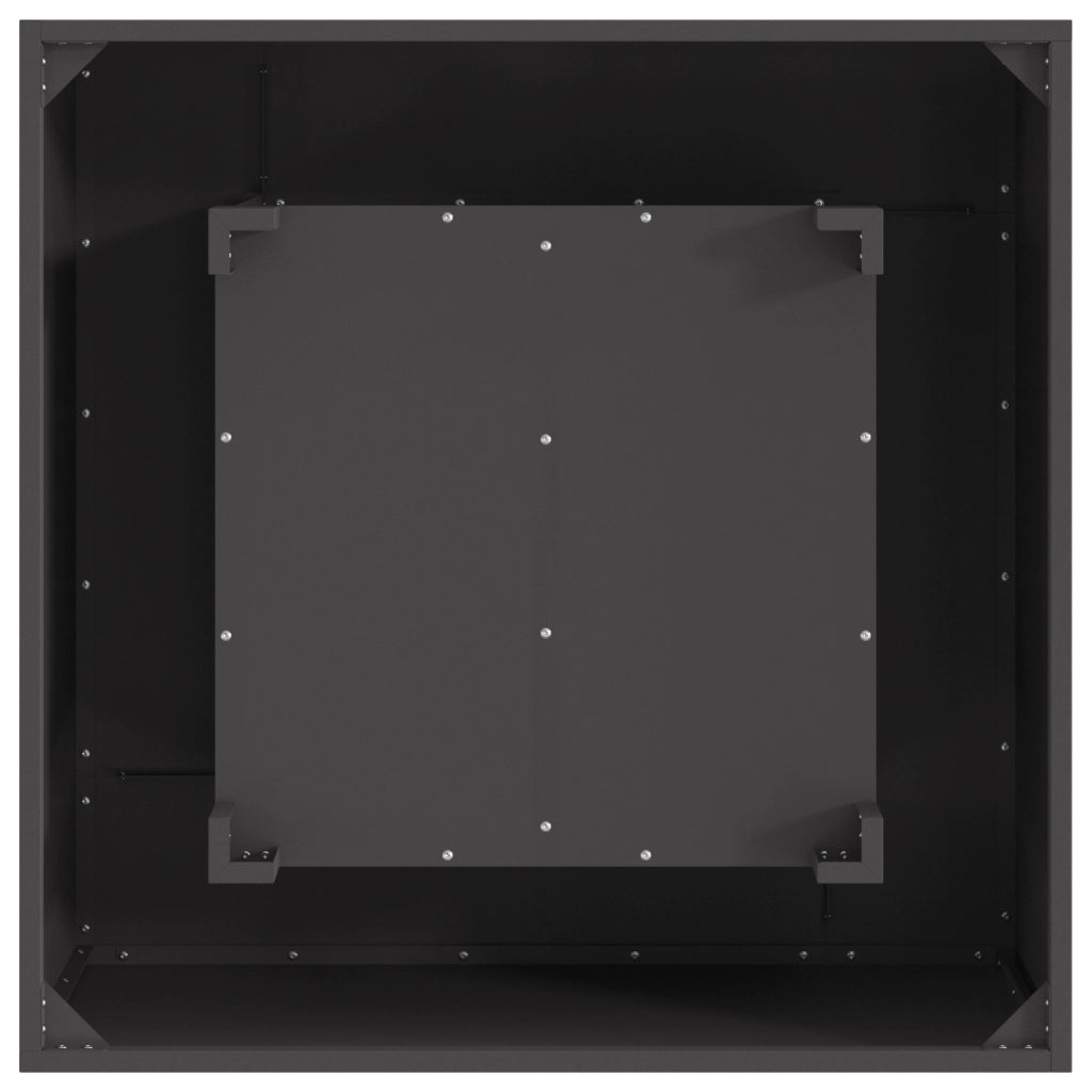Fuoco Fossa Quadrata Nera 80x80x40 cm Acciaio