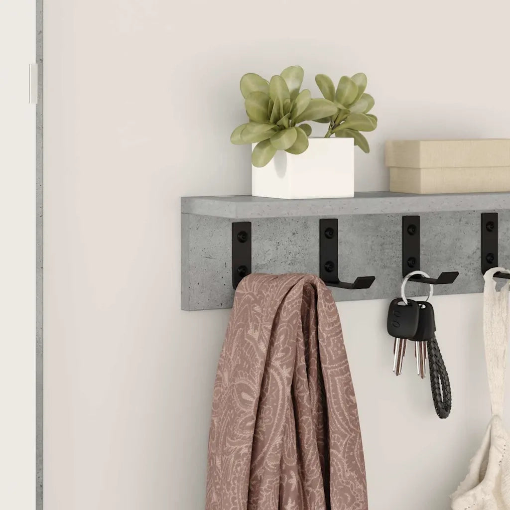 Appendiabiti a muro Grigio cemento 40 x 10,5 x 10,5 cm 874350