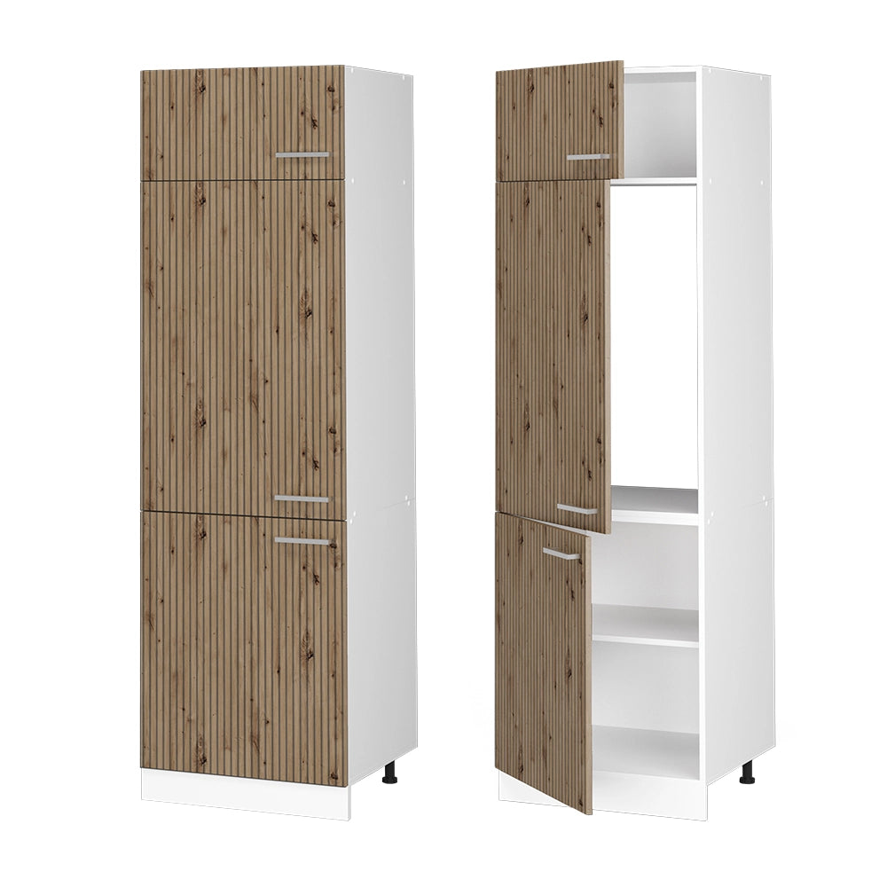 Armadio frigorifero R-Line Rovere artigianale/Bianco 60 cm Vicco