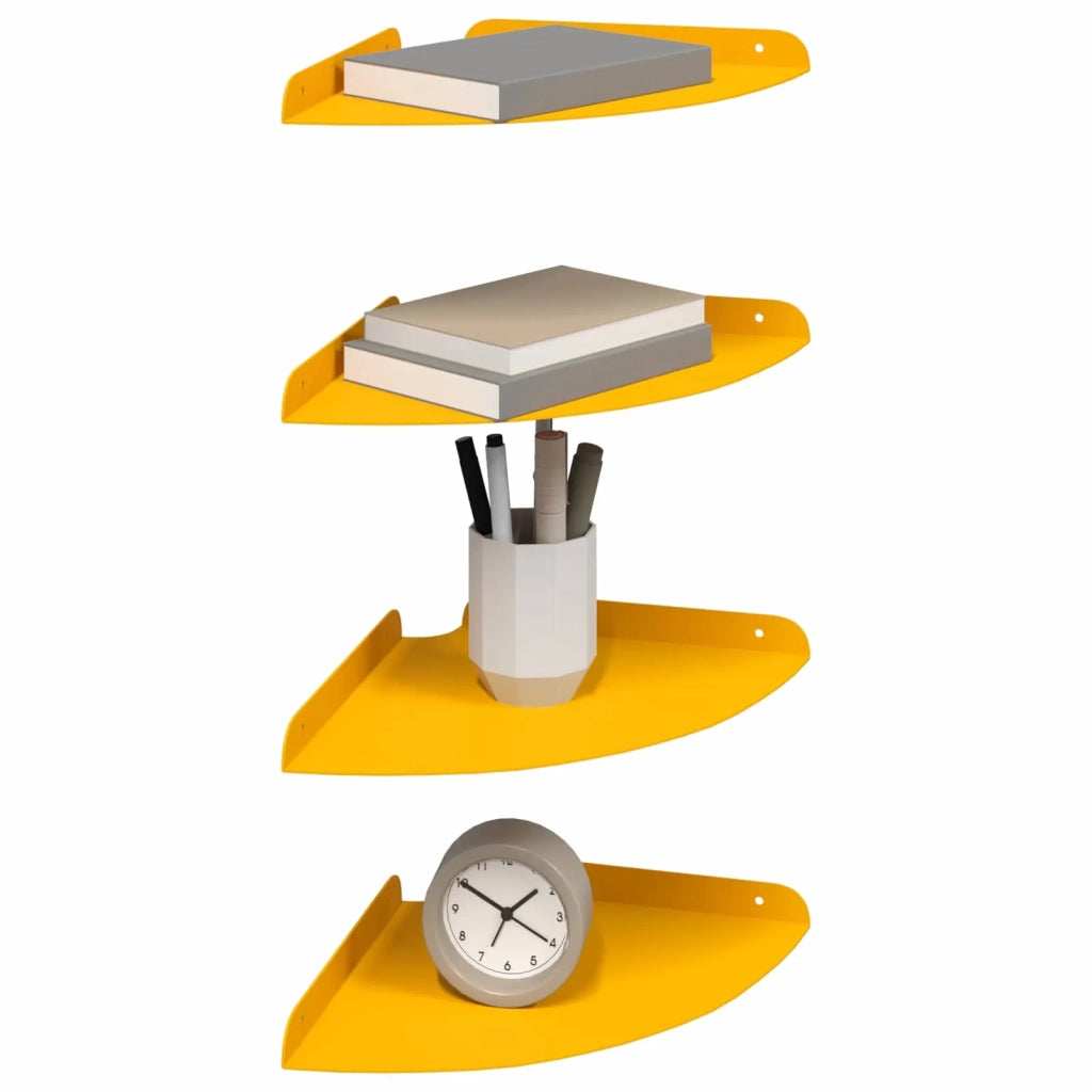 Mensola sospesa 4 pcs Giallo senape 24 x 24 x 2 cm