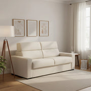 Sonico, Divano Letto 2 Posti Sfoderabile Made in Italy, 200x95 cm Beige