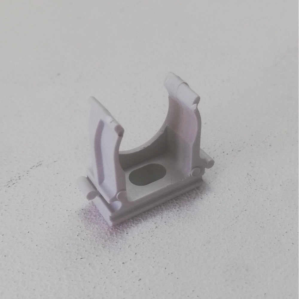 Supporto a scatto da 20mm - 20pz clips fissa tubo colore grigio per fissaggi a parete e soffitto