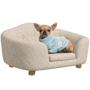 Sofa per animali da compagnia ¨C Zephmum ¨C Tessuto imbottito con cuscino crema 70x47x30 cm