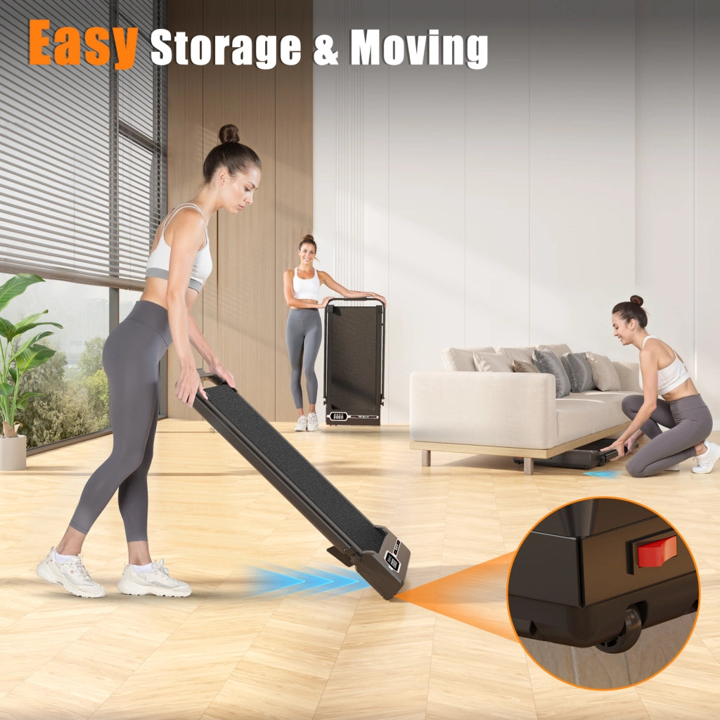 Tapis roulant 3 in 1, tappeto da camminata compatto da 1 a 8 km/h per casa e ufficio con display LED e regolazione dell'inclinazione