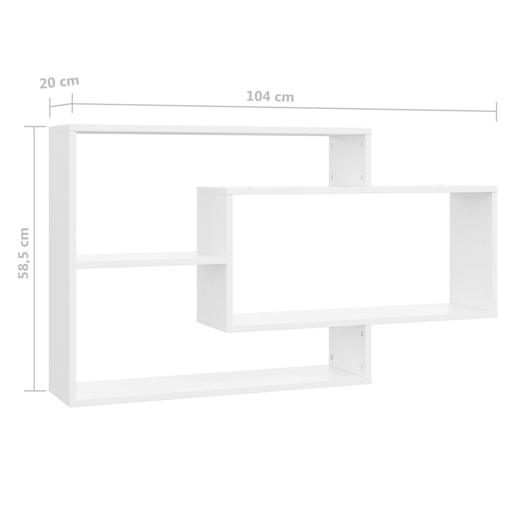 Mensole a Muro Bianche 104x20x58,5 cm in Legno Multistrato cod mxl 33533