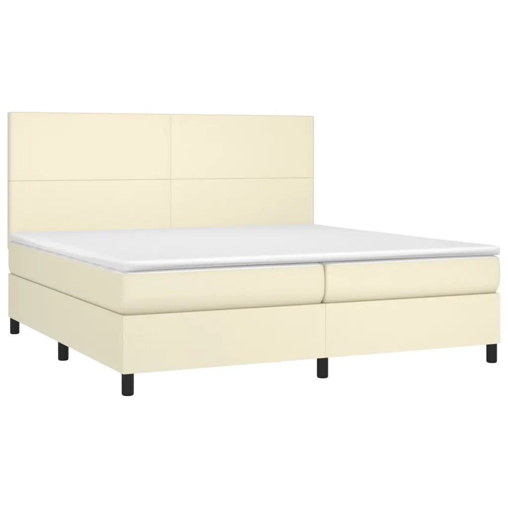 Giroletto a Molle con Materasso Crema 200x200 cm in Similpelle 3142745