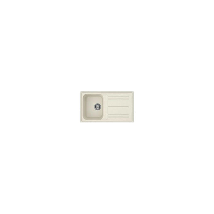 Elleci Ego 480 Lavello 1 Vasca con Gocciolatoio Reversibile Granitek Bianco Soft 100 x 50 cm