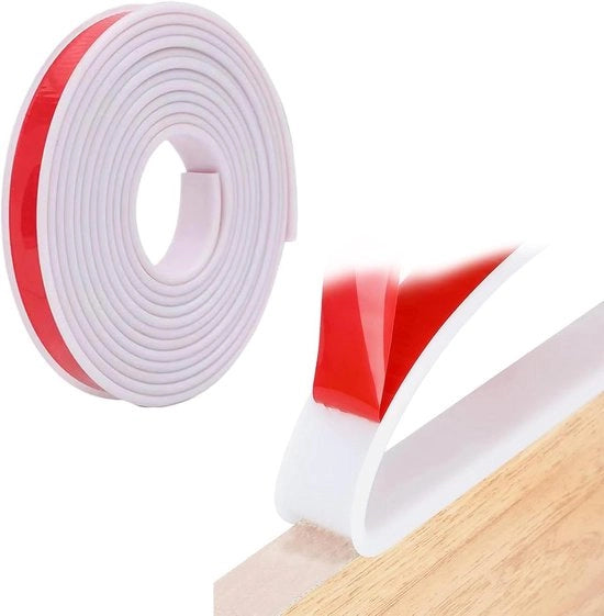 Tappetino di protezione per mobili flexibile TPE - Protezione per bordi mobili autoadesivo - 20mm x 5m - Bianco - Per armadi e tavoli di lavoro