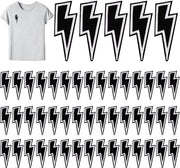 Patch opstrijkbare 50 pezzi - Nero applicazioni Bliksemflits - Gebordurato - Opnaaibile - Non tessuto - 6,5 x 3,0 cm