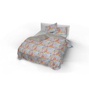 Copripiumino Matrimoniale con Federe Stampato in Microfibra Francis