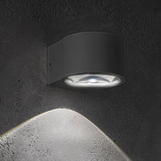 Lens Lampada da Parete LED IP65 per Esterni ed Interni in Alluminio Pressofuso Grigio Scuro 6W 3000K Design Moderno Compatta ed Elegante